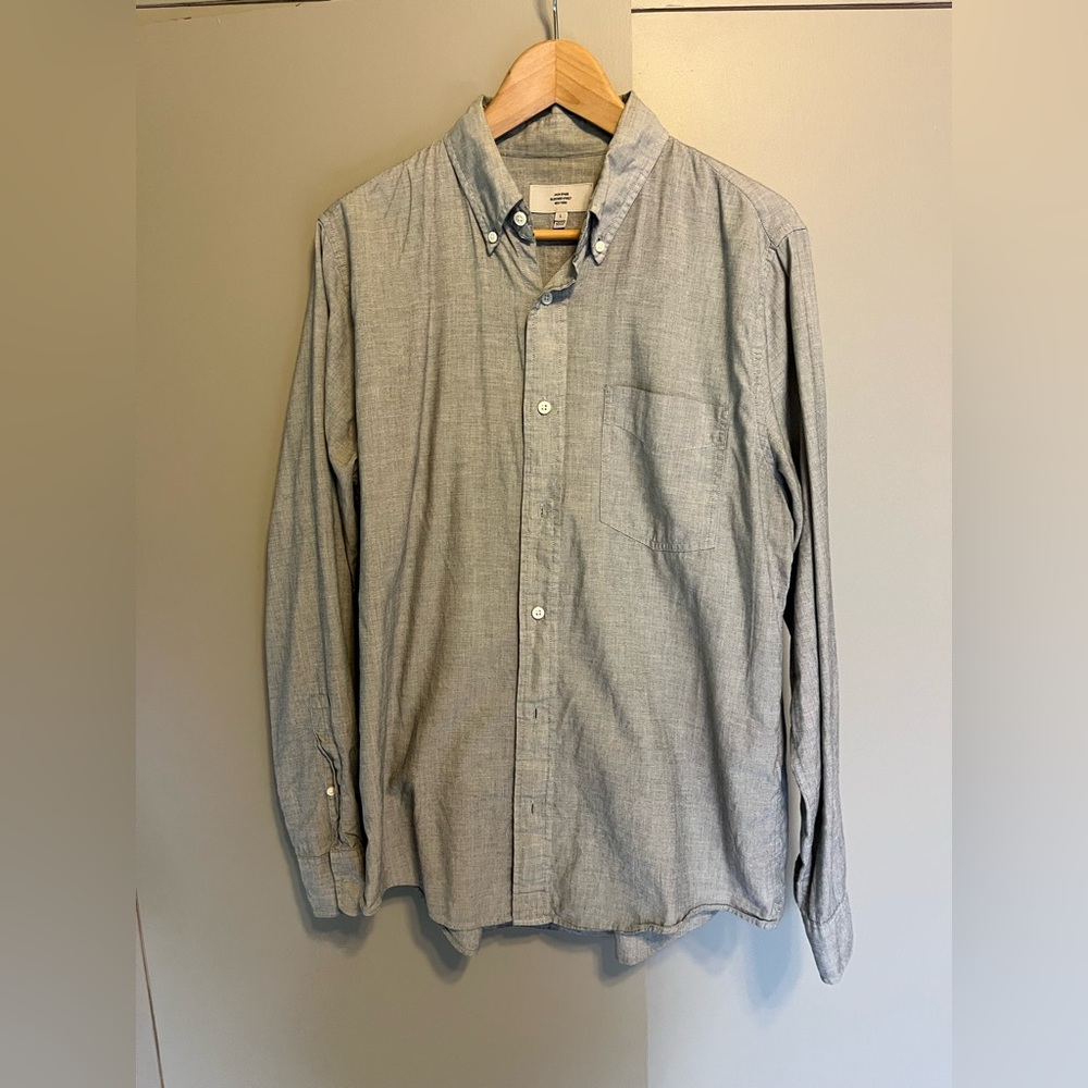Jack Spade Light Gray Casual Button-Down Shirt